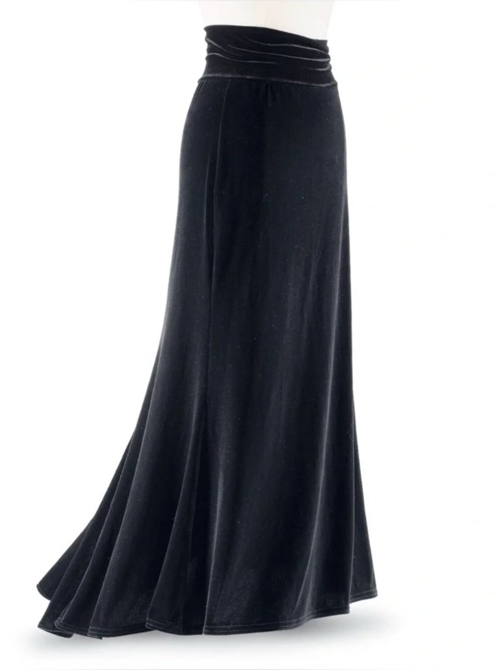 Pyramid Collection  Black Velvet Godet Skirt, NWOT, Size M